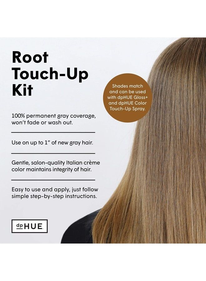 Root Touch-Up Kit - Dark Blonde, 2 Applications - Permanent Grey Hair Touch Up & Root Cover Up Solution - Low Ammonia, Salon-Quality Creme Hair Color Made in Italy