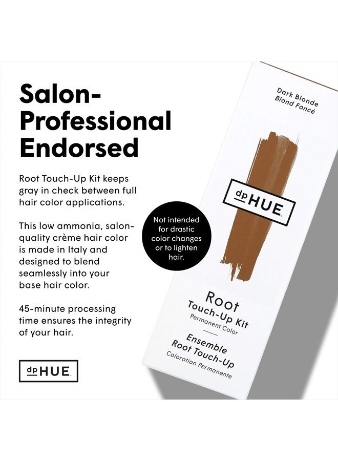 Root Touch-Up Kit - Dark Blonde, 2 Applications - Permanent Grey Hair Touch Up & Root Cover Up Solution - Low Ammonia, Salon-Quality Creme Hair Color Made in Italy