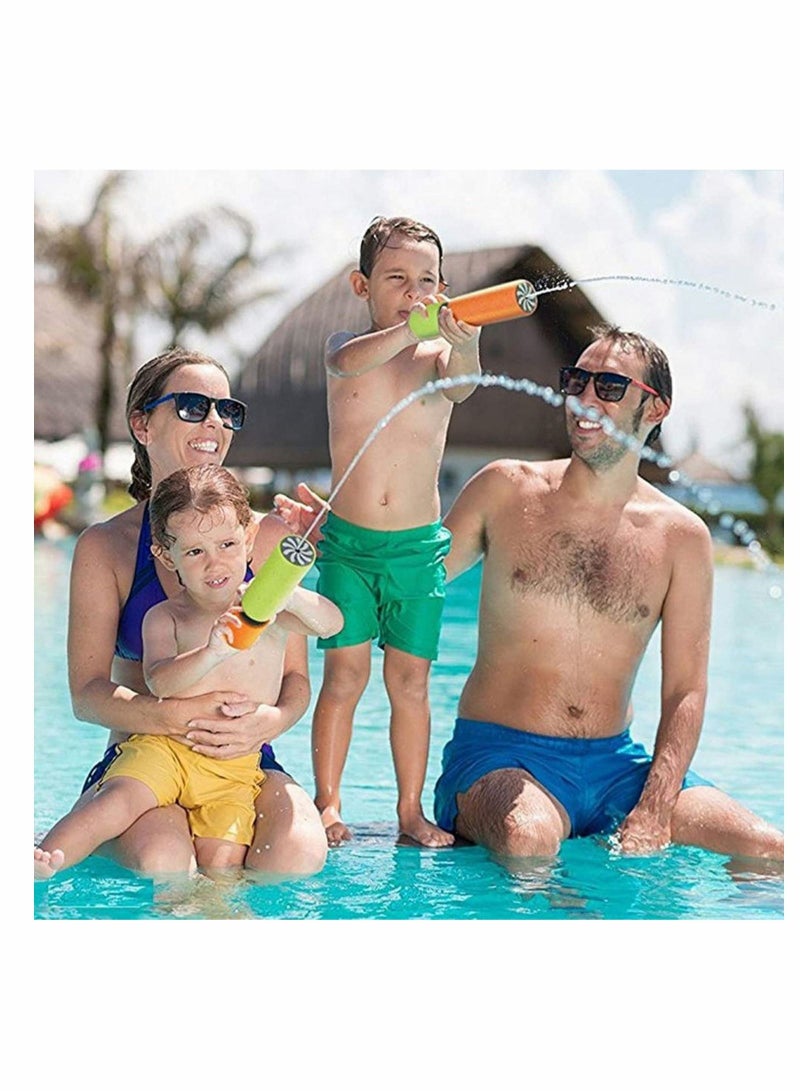 6 Pcs Water Pistols, Water Cannon Gun Blaster Shooter Pump, Water Gun Up to 7m Away Super Water Pistol Soaker Blaster Tank Double Power Up Outdoor Water Fighting Toy for Kids Adults