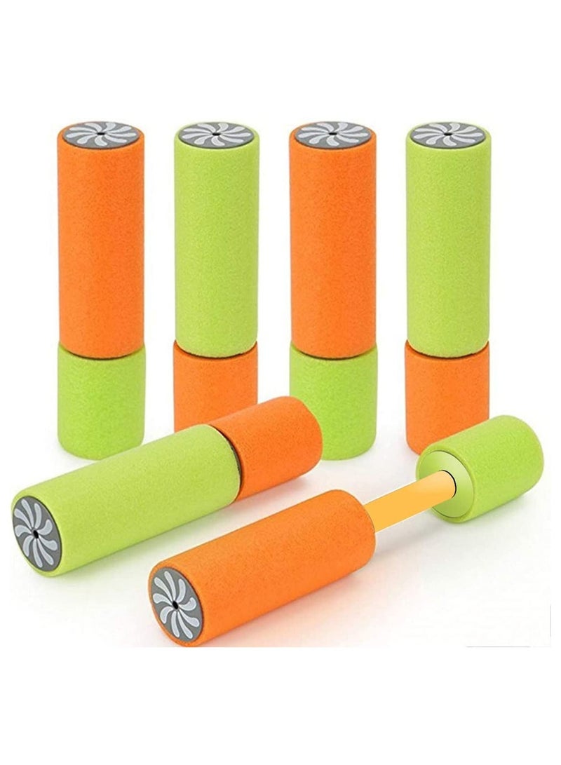6 Pcs Water Pistols, Water Cannon Gun Blaster Shooter Pump, Water Gun Up to 7m Away Super Water Pistol Soaker Blaster Tank Double Power Up Outdoor Water Fighting Toy for Kids Adults