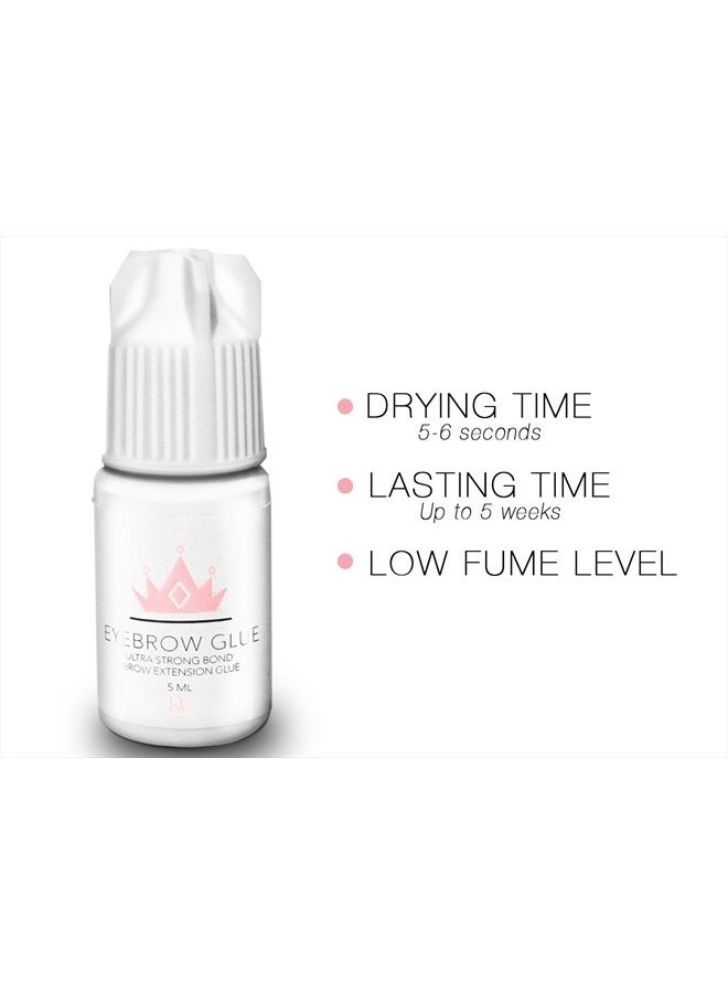 Eyebrow Extension Glue Clear For Eyebrow Extensions Or Fake Eyebrows, Sensitive And Easy To Use On All Eyebrow Extensions, Hypoallergenic Clear Eyebrow Glue By: KC Republic