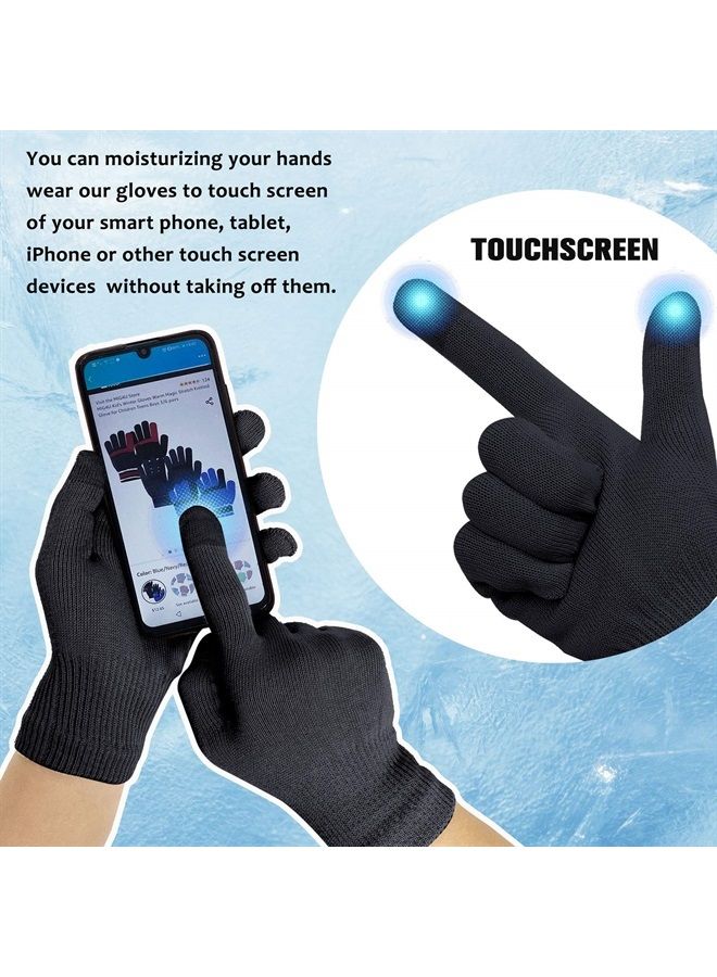 Moisturizing Beauty Gloves Touch Screen Overnight Sleeping Glove Large for Men SPA, Dry Hands, Nighttime Lotion, UV Protection, Cosmetic Treatment, XL Black 1 Pairs