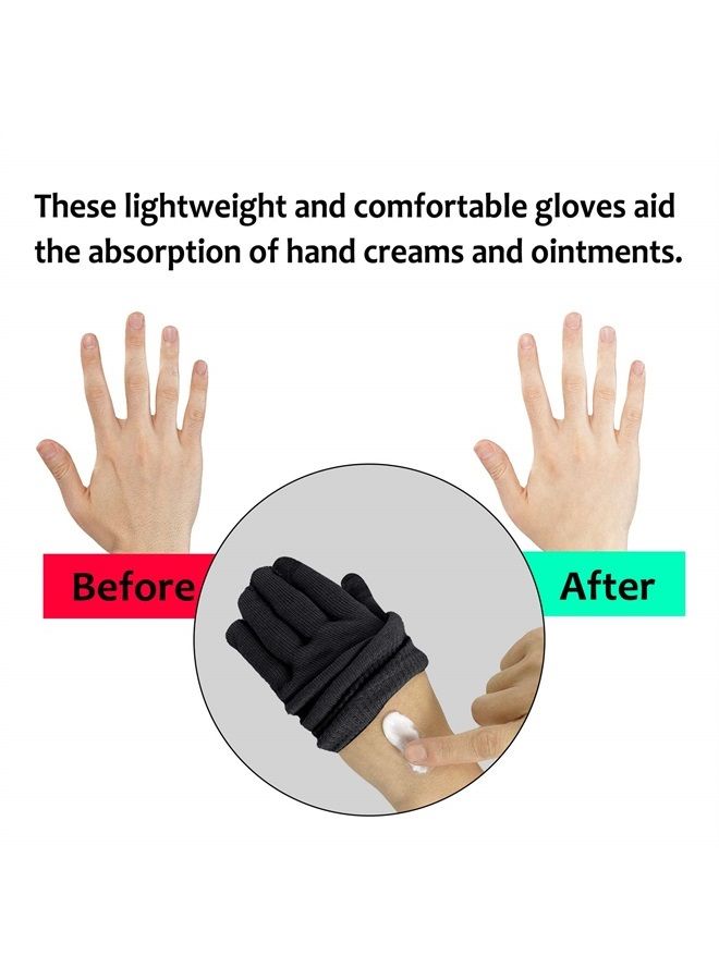 Moisturizing Beauty Gloves Touch Screen Overnight Sleeping Glove Large for Men SPA, Dry Hands, Nighttime Lotion, UV Protection, Cosmetic Treatment, XL Black 1 Pairs