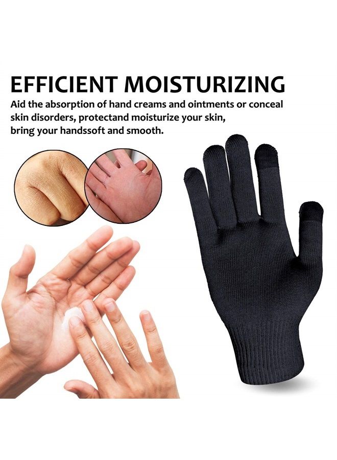 Moisturizing Beauty Gloves Touch Screen Overnight Sleeping Glove Large for Men SPA, Dry Hands, Nighttime Lotion, UV Protection, Cosmetic Treatment, XL Black 1 Pairs