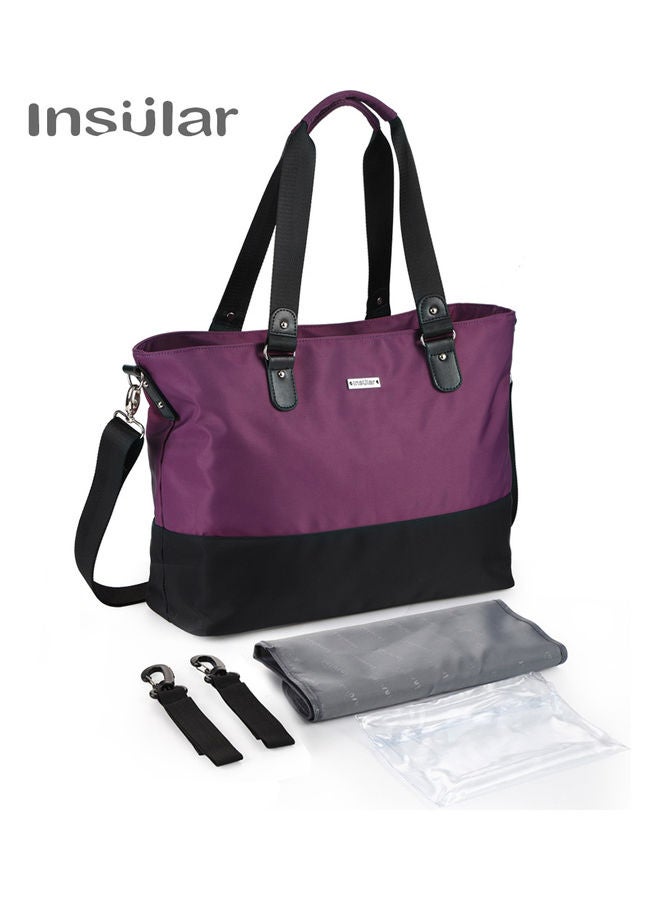 Multi-Functinal Insulation Tote Diaper Shoulder Bag with Changing Pad and Stroller Strap