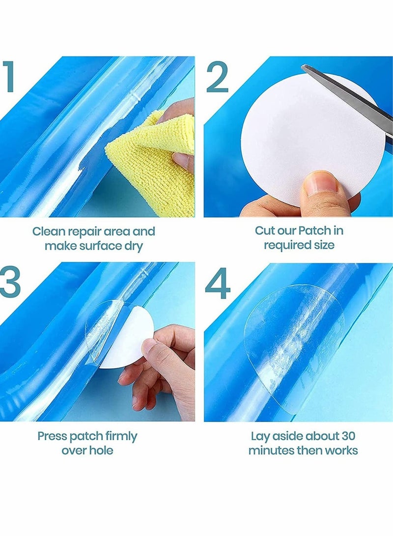 Pool Patch Repair Kit Self-Adhesive Vinyl Repair Patch 30 Pieces Repair Pool Liner Patch Repair Pool Patches for Above Ground Pools Swimming Ring Inflatable Float Boat