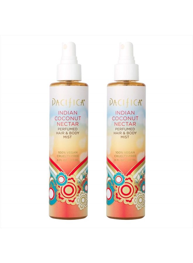 Beauty Indian Coconut Nectar All Natural Hair and Body Mist Spray, 100% Vegan, Cruelty, Phthalate & Paraben Free, Clean Fragrance, 12 Fl Oz, Pack of 2