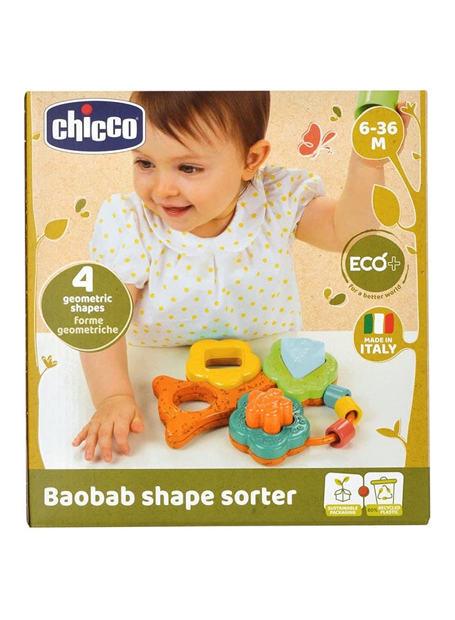 Eco+ Baobab Shape Sorter & Stacking Toy, 6-36M 18 x 19 x 5cm