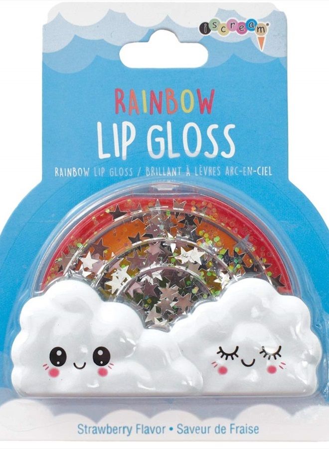 Happiest Rainbow Strawberry Scented Solid Lip Gloss in Glitter Case