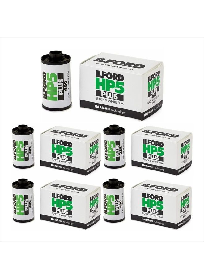HP5 Plus ISO 400 Black and White 35mm Roll Film Bundle (36 Exposures, 5-Pack) (5 Items)