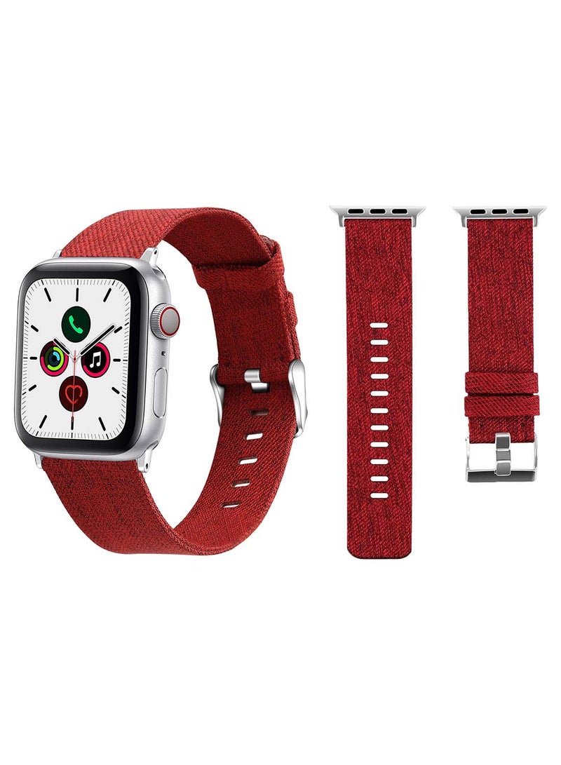 Fabric Replacement Band  For Apple Watch Series 5/4/3/2/1 40/38mm Wine Red