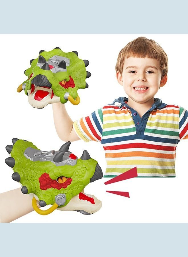 Dinosaur Hand Puppets Dinosaur Toys Animal Head with Roaring Sound and Light Realistic Dino Toys Gift for Boy Girl Kids Play for 3-8 Years Old