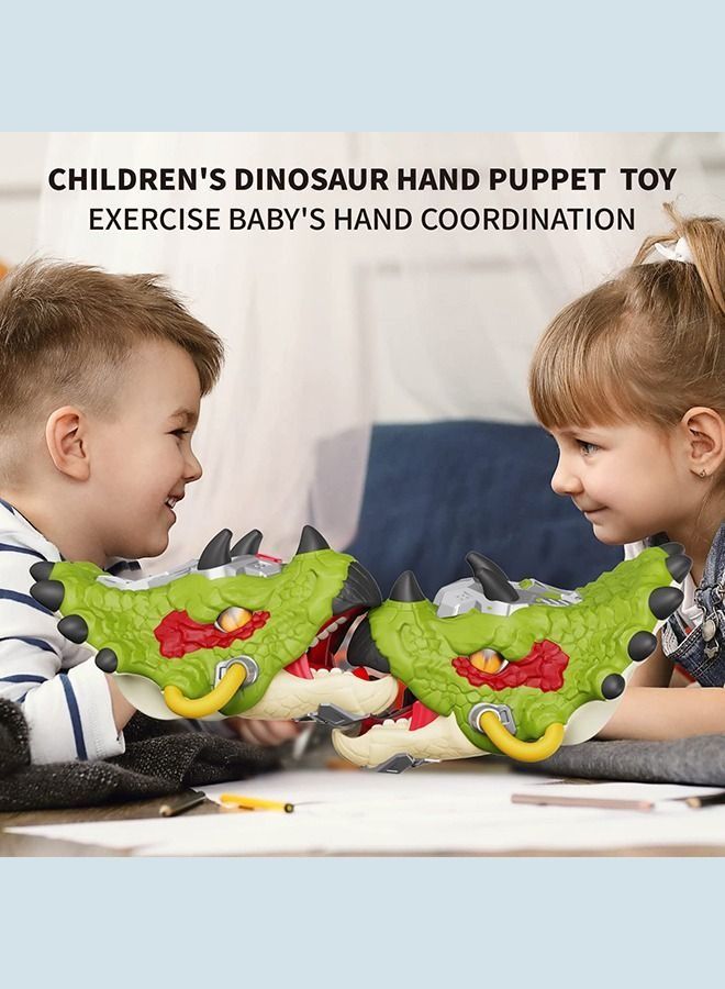 Dinosaur Hand Puppets Dinosaur Toys Animal Head with Roaring Sound and Light Realistic Dino Toys Gift for Boy Girl Kids Play for 3-8 Years Old