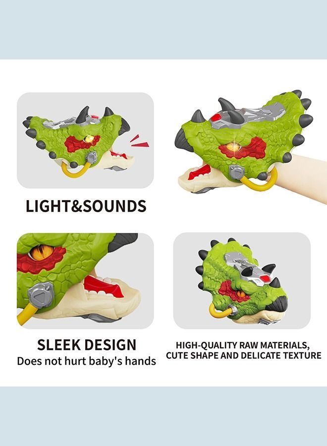 Dinosaur Hand Puppets Dinosaur Toys Animal Head with Roaring Sound and Light Realistic Dino Toys Gift for Boy Girl Kids Play for 3-8 Years Old