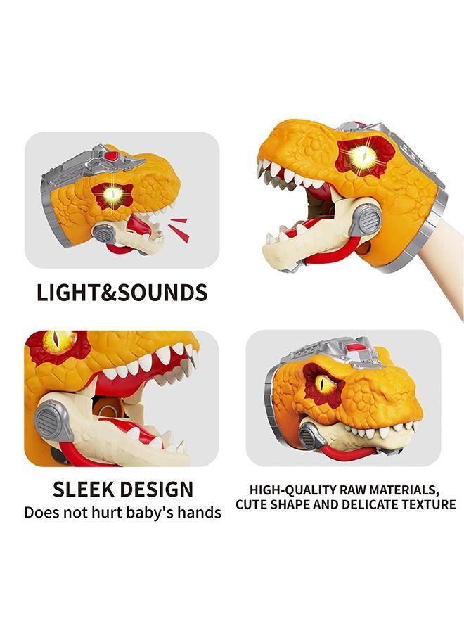 Dinosaur Hand Puppets Dinosaur Toys Animal Head with Roaring Sound and Light Realistic Dino Toys Gift for Boy Girl Kids Play for 3-8 Years Old