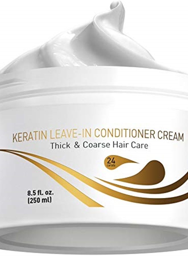 Vitamins Leave in Conditioner Cream - Indulgent Anti Frizz Conditioning for Curly Hair - Curl Defining Styling Detangler for Thick Coarse Natural Dry Damaged Hair (Keratin)
