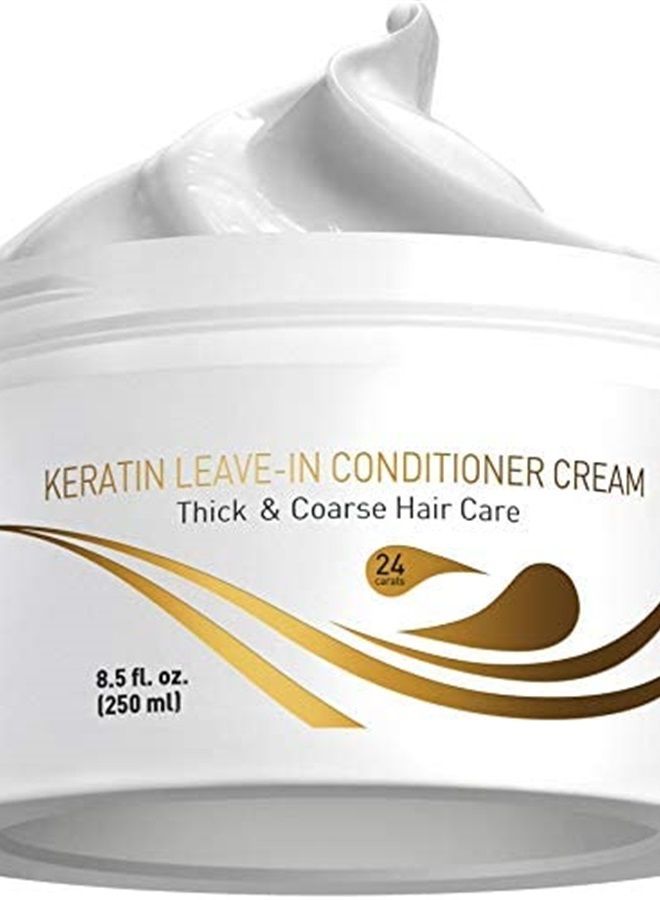 Vitamins Leave in Conditioner Cream - Indulgent Anti Frizz Conditioning for Curly Hair - Curl Defining Styling Detangler for Thick Coarse Natural Dry Damaged Hair (Keratin)