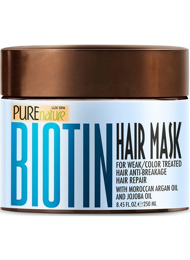 Biotin Hair Mask - Hydrating Thickening Repair Treatment for Dry and Damaged Hair - Deep Conditioner with Keratin Collagen and Moroccan Argan Oil for Volume - Intense Moisture for Split Ends