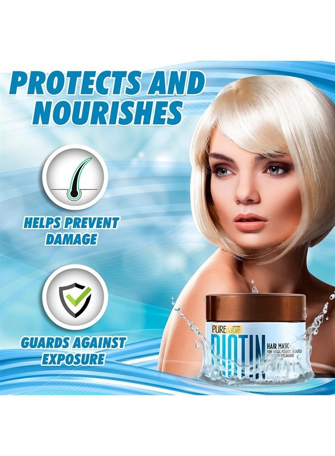 Biotin Hair Mask - Hydrating Thickening Repair Treatment for Dry and Damaged Hair - Deep Conditioner with Keratin Collagen and Moroccan Argan Oil for Volume - Intense Moisture for Split Ends