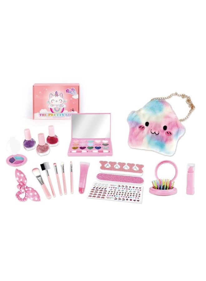 Kids Makeup Toys for Girls, Princess Dress up Makeup Set with Cute Cosmetic Makeup Bag for Little Girls Birthday Gifts