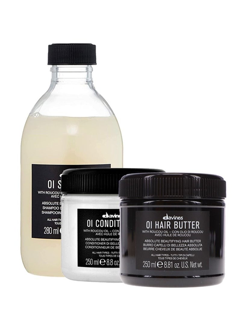 OI Shampoo 280 ml, OI Conditioner 250 ml & Oi Hair Butter 250 ml