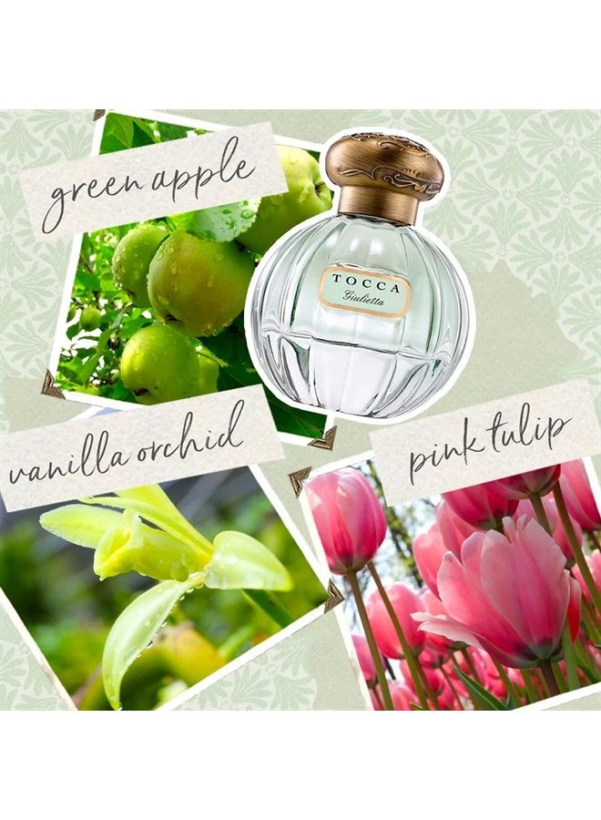 Women's Perfume, Giulietta Fragrance - Fresh Floral, Pink Tulips, Green Apple, Vanilla Orchid - Hand-Finished Bottle 1.7oz (50 ml)