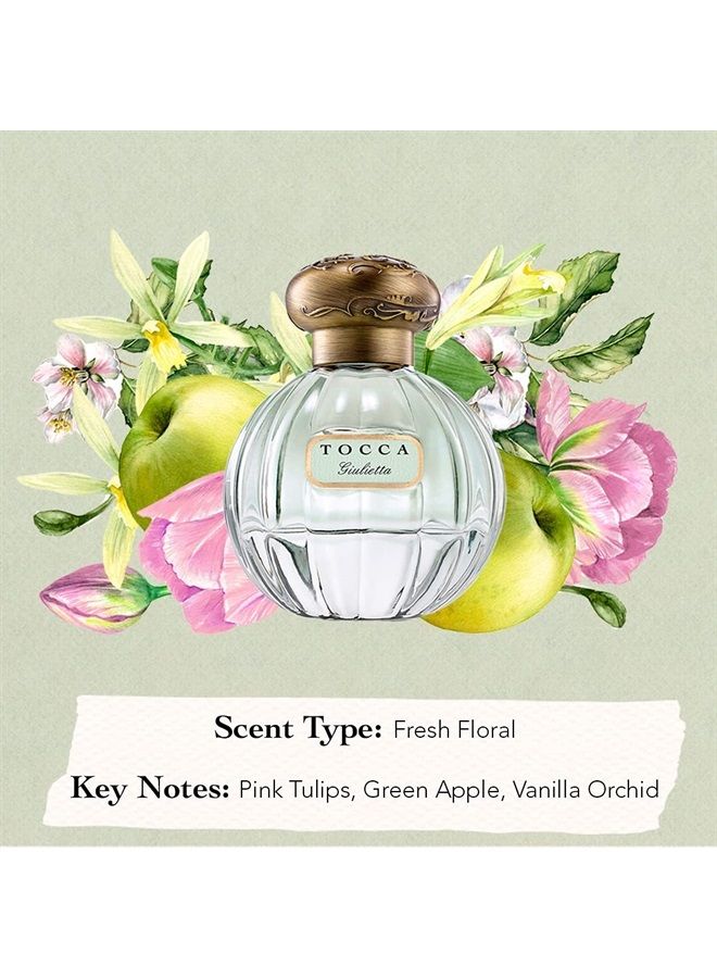 Women's Perfume, Giulietta Fragrance - Fresh Floral, Pink Tulips, Green Apple, Vanilla Orchid - Hand-Finished Bottle 1.7oz (50 ml)