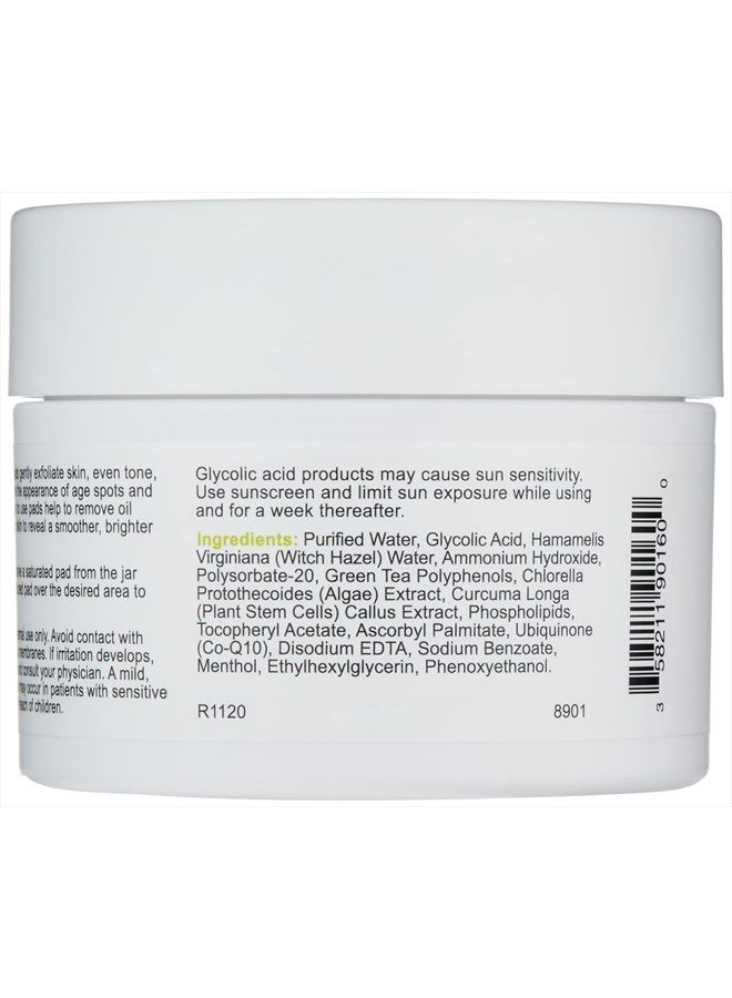 Glycolix Elite Glycolic Acid Resurfacing Peel Pads - Medical Grade Brightening and Exfoliating Treatment, Travel Friendly Pads, 60 ct.