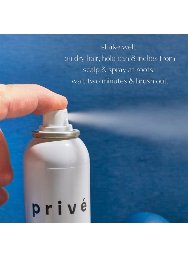 Privé Dry Shampoo Spray – Cleans Hair and Scalp, Leaving No White Residue and Imparts Incredible Volume, for All Hair Types (4.4 oz)