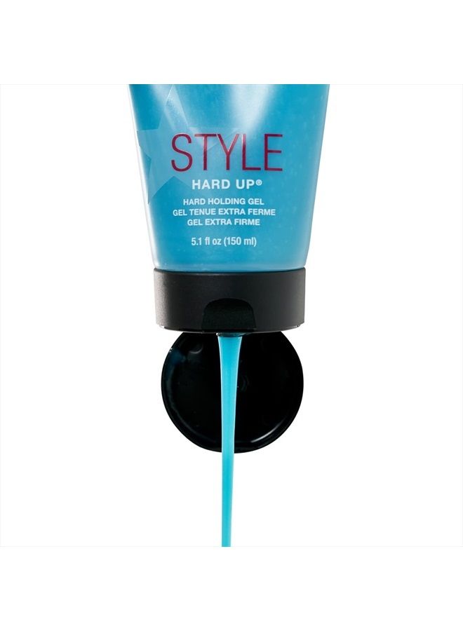 Style Hard Up Hard Holding Gel, Extreme Hold | Non-Flaking Formula | All Hair Types, 5.1 Fl Oz