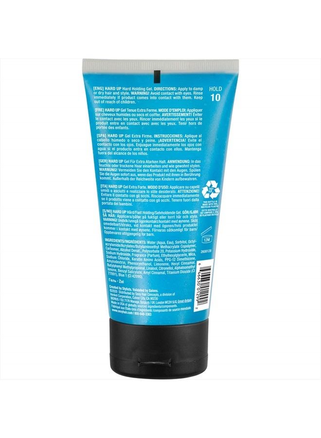 Style Hard Up Hard Holding Gel, Extreme Hold | Non-Flaking Formula | All Hair Types, 5.1 Fl Oz