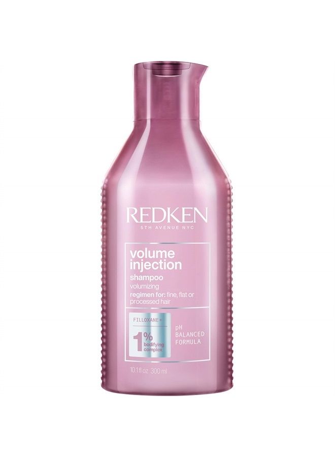 Redken Volume Injection Shampoo | For Fine Hair | Adding Lift & Body | Paraben Free | 10.1 Fl Oz (Pack of 1)