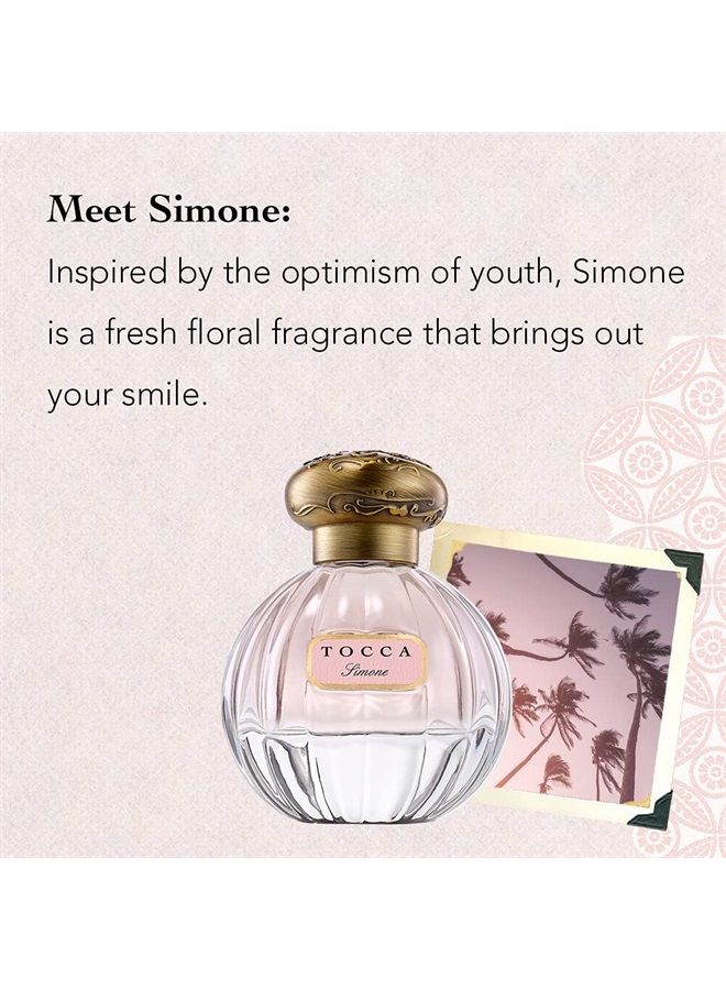 Women's Perfume, Simone Fragrance - Fresh Floral - Breezy, Sparkling, Radiant - Hand-Finished Bottle 1.7oz (50 ml)