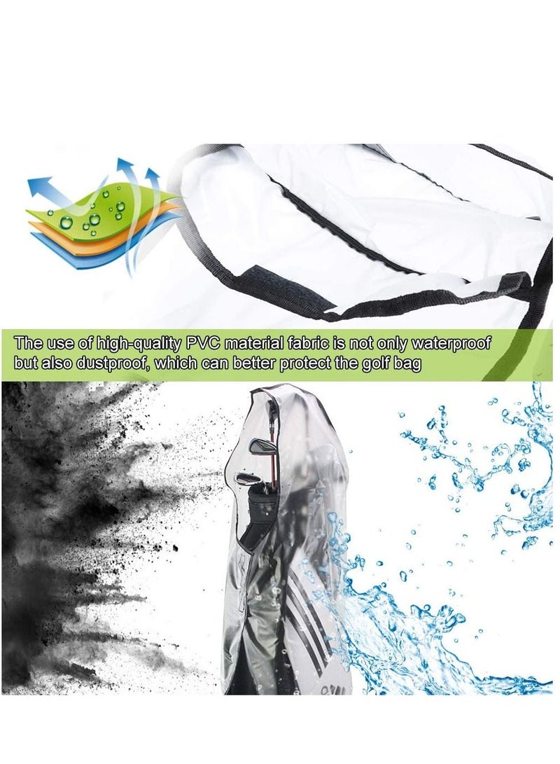 Golf Bag Rain Cover PVC Trolley Rain cover Rain Hood Waterproof Windproof Translucent PVC Golf Cart Travel Bag Rain Hood Portable Golf Rain Hood for Golf Bags Push Carts