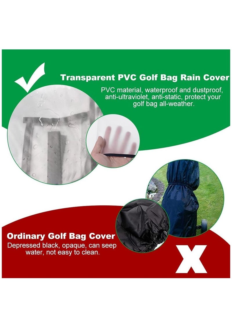 Golf Bag Rain Cover PVC Trolley Rain cover Rain Hood Waterproof Windproof Translucent PVC Golf Cart Travel Bag Rain Hood Portable Golf Rain Hood for Golf Bags Push Carts