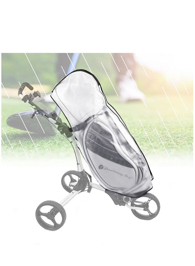 Golf Bag Rain Cover PVC Trolley Rain cover Rain Hood Waterproof Windproof Translucent PVC Golf Cart Travel Bag Rain Hood Portable Golf Rain Hood for Golf Bags Push Carts