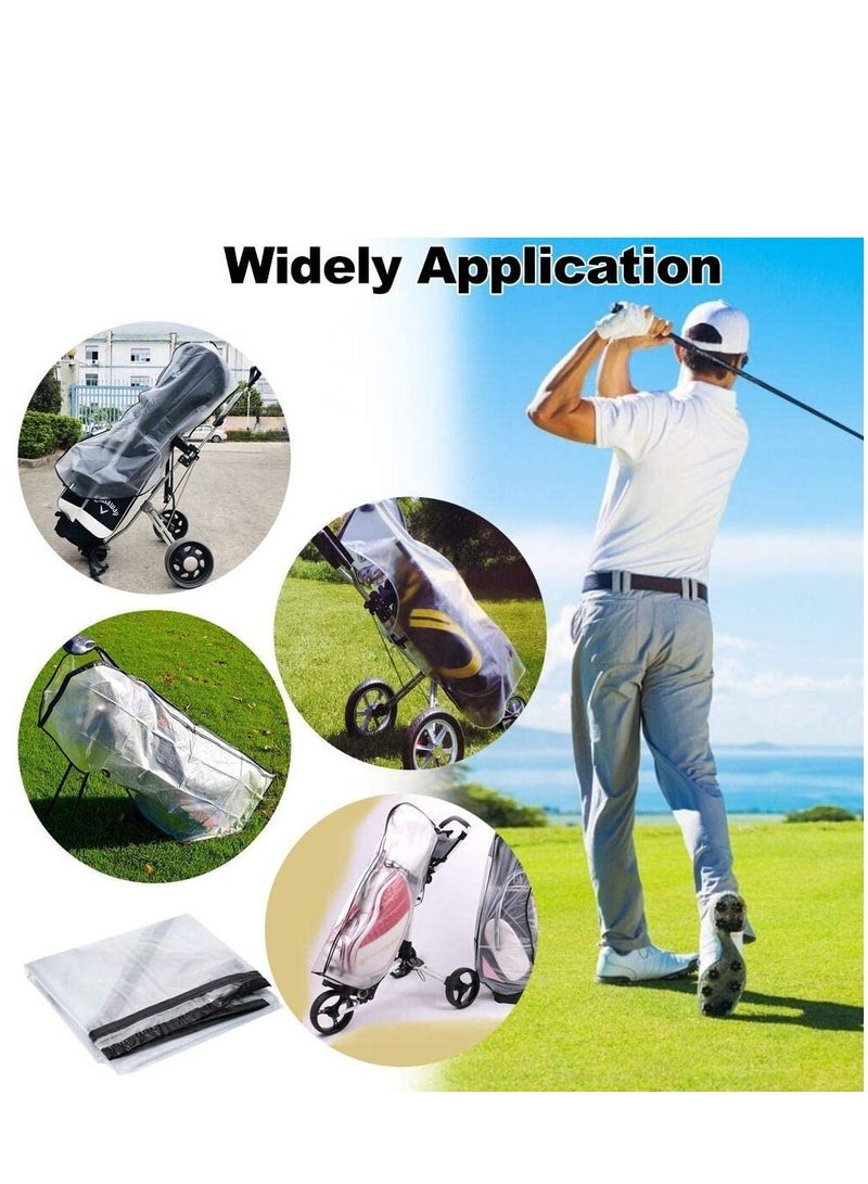 Golf Bag Rain Cover PVC Trolley Rain cover Rain Hood Waterproof Windproof Translucent PVC Golf Cart Travel Bag Rain Hood Portable Golf Rain Hood for Golf Bags Push Carts