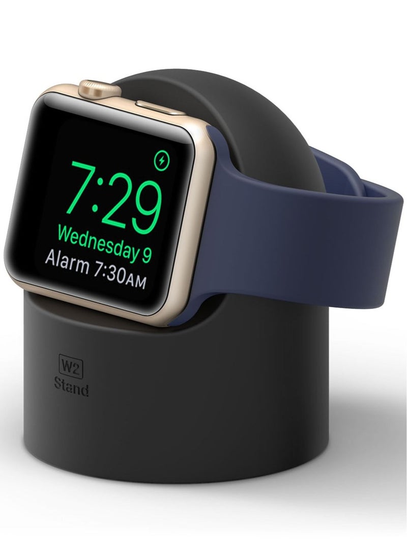 W2 Stand for Apple Watch Charger Stand compatible with Apple Watch Ultra, Series 8/SE2/7/6/SE/5/4/3/2/1 (49mm,45mm,44mm,42mm,41mm,40mm,38mm) - Black