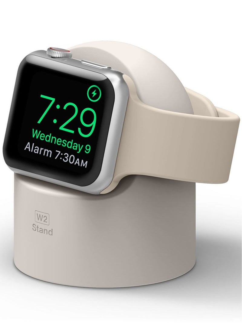 W2 Stand for Apple Watch Charger Stand compatible with Apple Watch Ultra, Series 8/SE2/7/6/SE/5/4/3/2/1 (49mm,45mm,44mm,42mm,41mm,40mm,38mm) - Stone