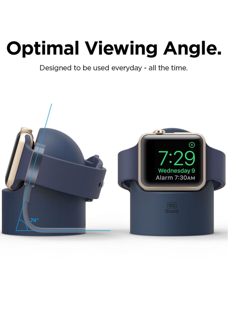 W2 Stand for Apple Watch Charger Stand compatible with Apple Watch Ultra, Series 8/SE2/7/6/SE/5/4/3/2/1 (49mm,45mm,44mm,42mm,41mm,40mm,38mm) - Jean Indigo