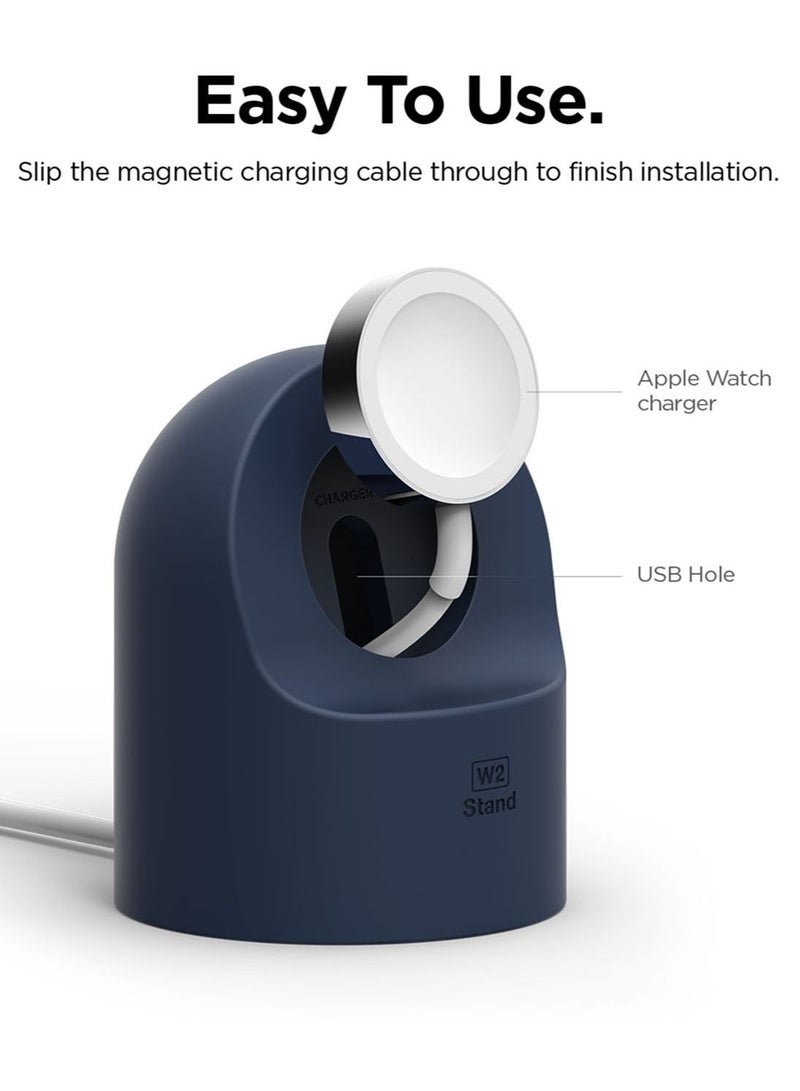 W2 Stand for Apple Watch Charger Stand compatible with Apple Watch Ultra, Series 8/SE2/7/6/SE/5/4/3/2/1 (49mm,45mm,44mm,42mm,41mm,40mm,38mm) - Jean Indigo