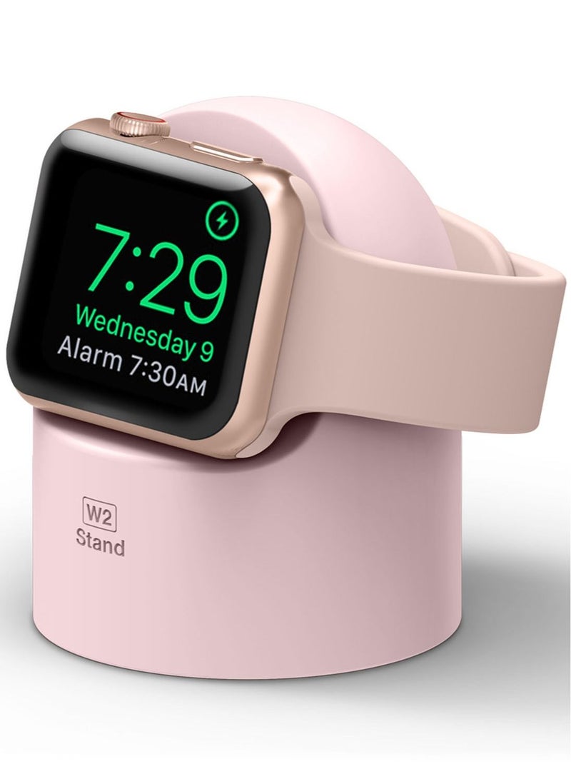 W2 Stand for Apple Watch Charger Stand compatible with Apple Watch Ultra, Series 8/SE2/7/6/SE/5/4/3/2/1 (49mm,45mm,44mm,42mm,41mm,40mm,38mm) - Lovely Pink