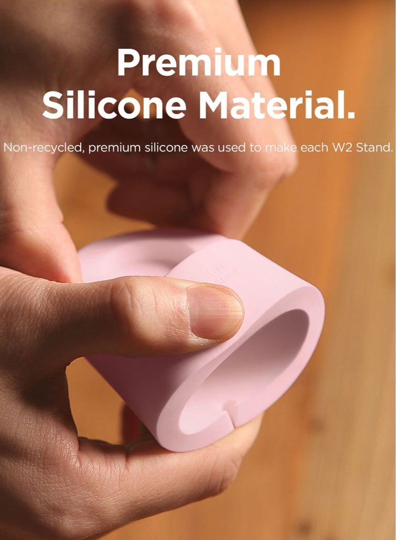 W2 Stand for Apple Watch Charger Stand compatible with Apple Watch Ultra, Series 8/SE2/7/6/SE/5/4/3/2/1 (49mm,45mm,44mm,42mm,41mm,40mm,38mm) - Lovely Pink