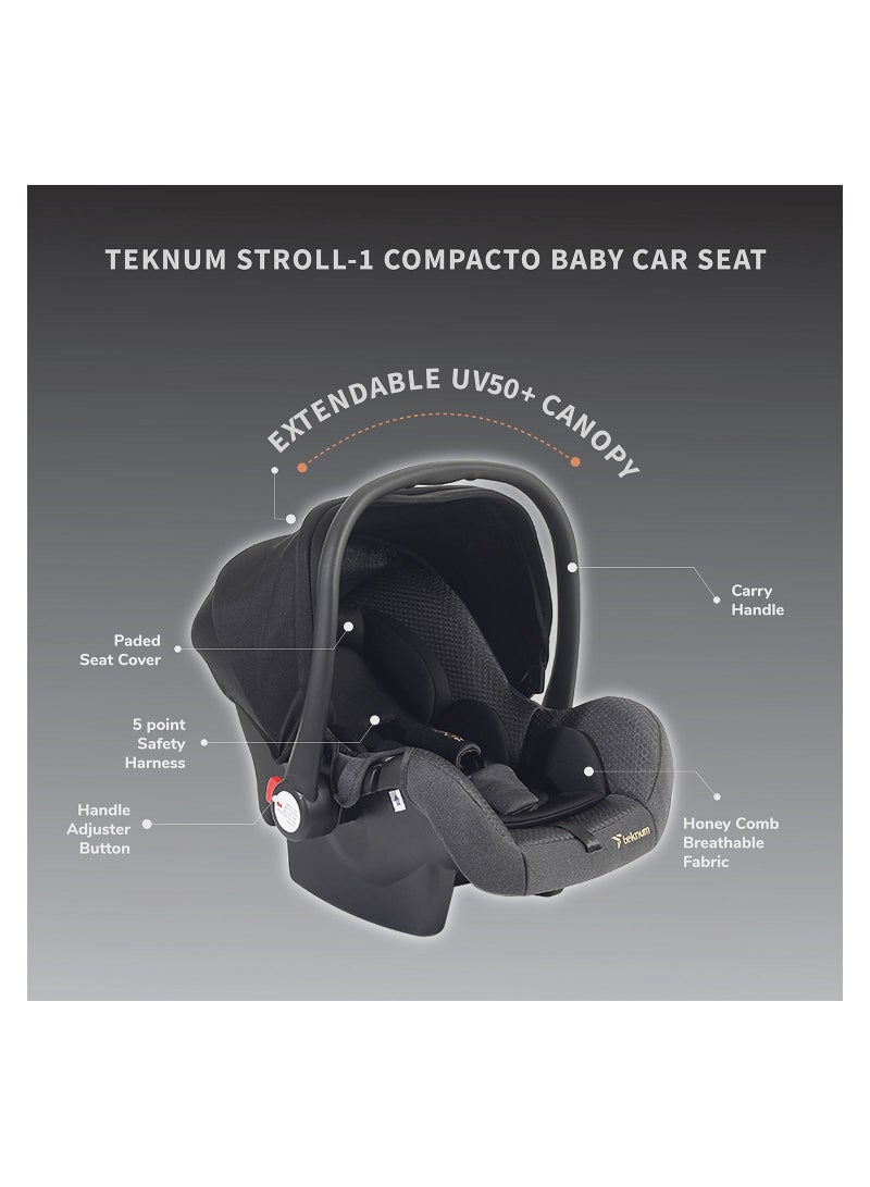 Ergonomically Designed Stroll - 1 Compacto Baby Car Seat - Black