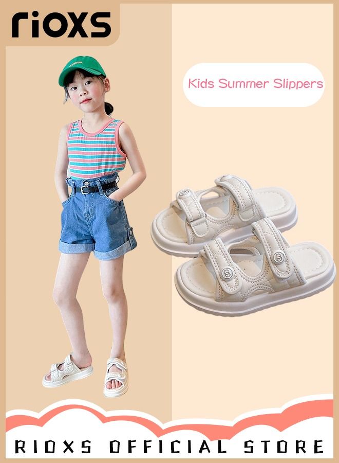 Kids Girls Fashion Summer Slippers Non-Slip Soft Sole Open Toe Beach Sandals Slippers For Outdoor Or Indoor Use