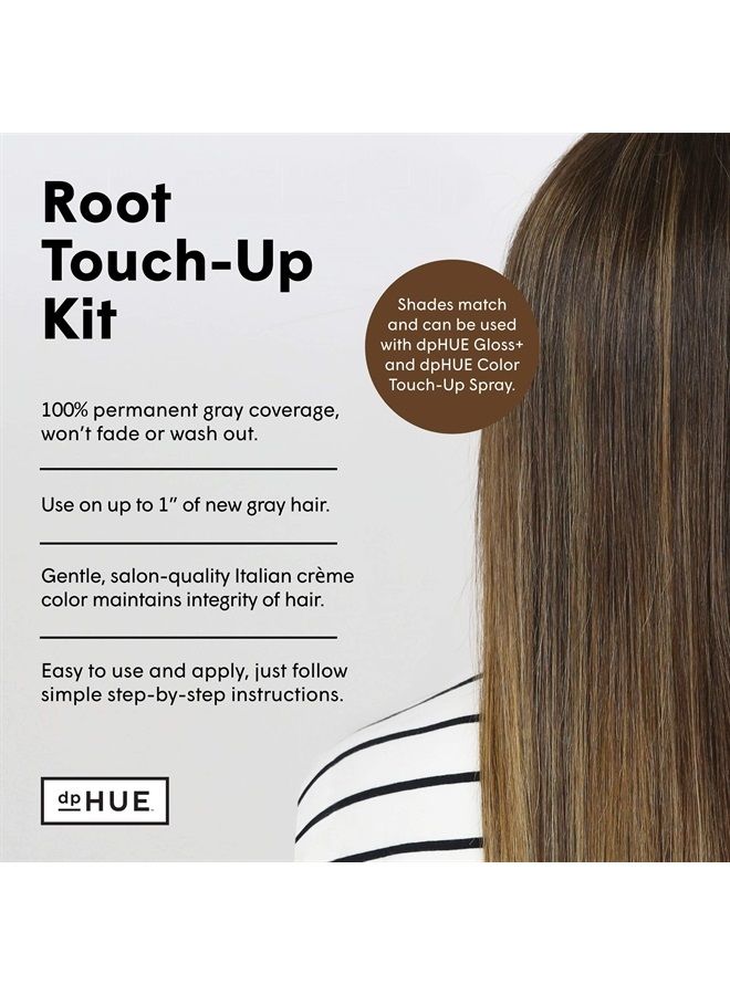 Root Touch-Up Kit - Light Brown, 2 Applications - Permanent Grey Hair Touch Up & Root Cover Up Solution - Low Ammonia, Salon-Quality Creme Hair Color Made in Italy