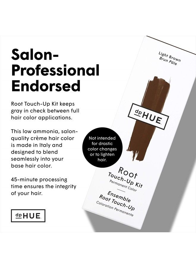 Root Touch-Up Kit - Light Brown, 2 Applications - Permanent Grey Hair Touch Up & Root Cover Up Solution - Low Ammonia, Salon-Quality Creme Hair Color Made in Italy