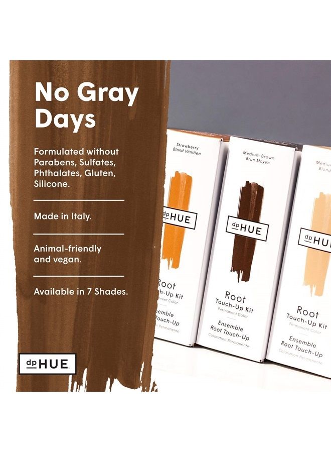 Root Touch-Up Kit - Light Brown, 2 Applications - Permanent Grey Hair Touch Up & Root Cover Up Solution - Low Ammonia, Salon-Quality Creme Hair Color Made in Italy