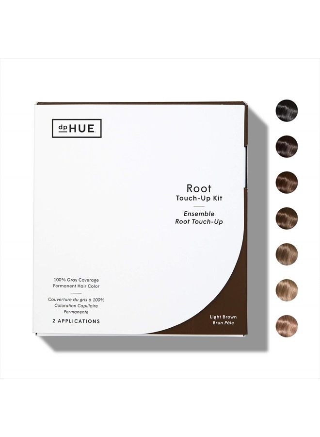Root Touch-Up Kit - Light Brown, 2 Applications - Permanent Grey Hair Touch Up & Root Cover Up Solution - Low Ammonia, Salon-Quality Creme Hair Color Made in Italy