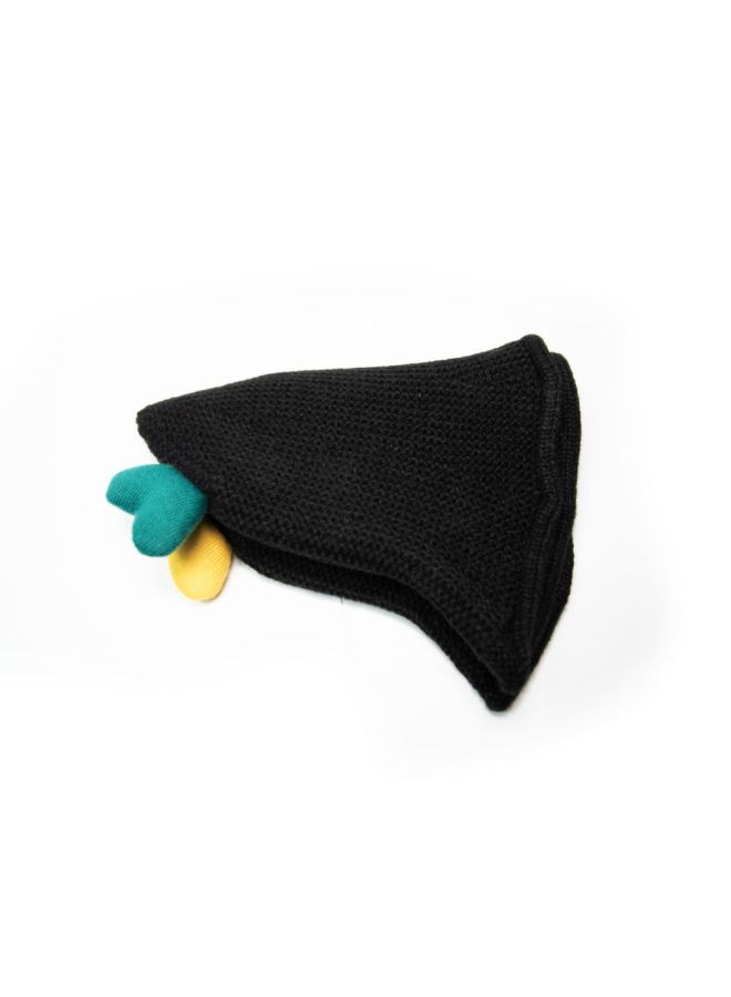 Applique Detail Sun Hat Black